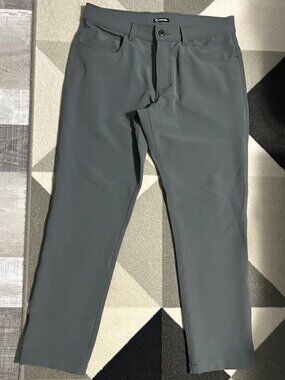 ORIGIN Gray VRSA Lite Stretch Poly Pants STRAIGHT *See Minor Flaw* Men's 36 X 32